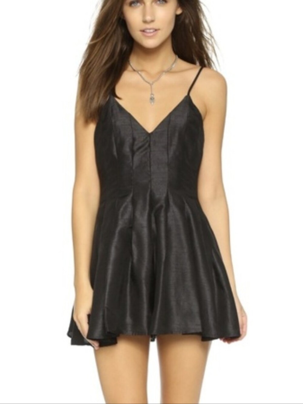 NWT Keepsake The Label Pleated Satin City Love Backless Flounce Mini Dress LG
